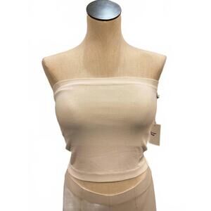NEW CREAM YOGA women's lexi strapless tube top in white